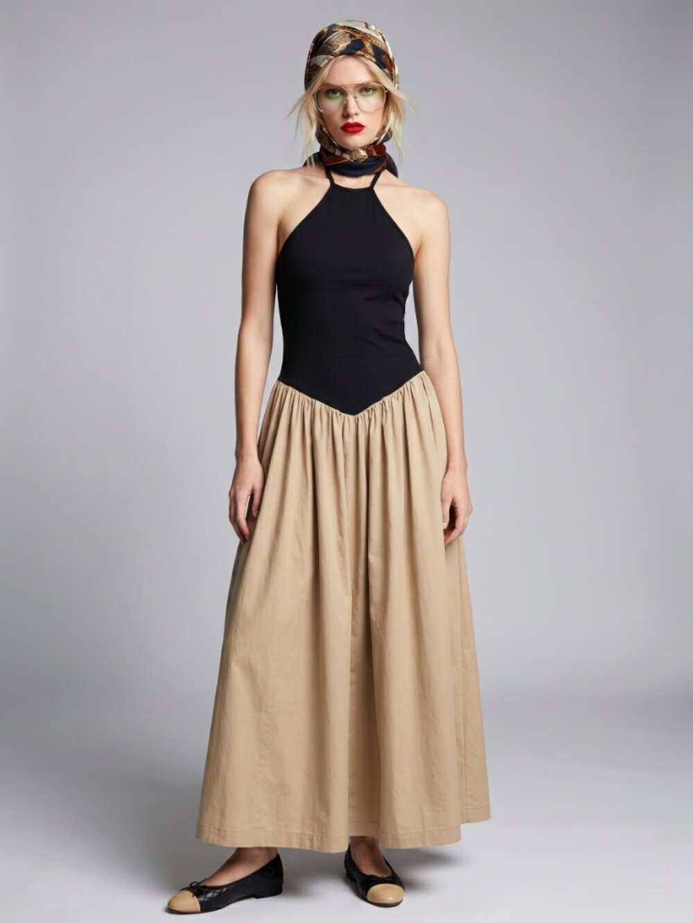 Anthropologie Halter Y2K Maxi Dress Minimalist Quite Luxury Size M